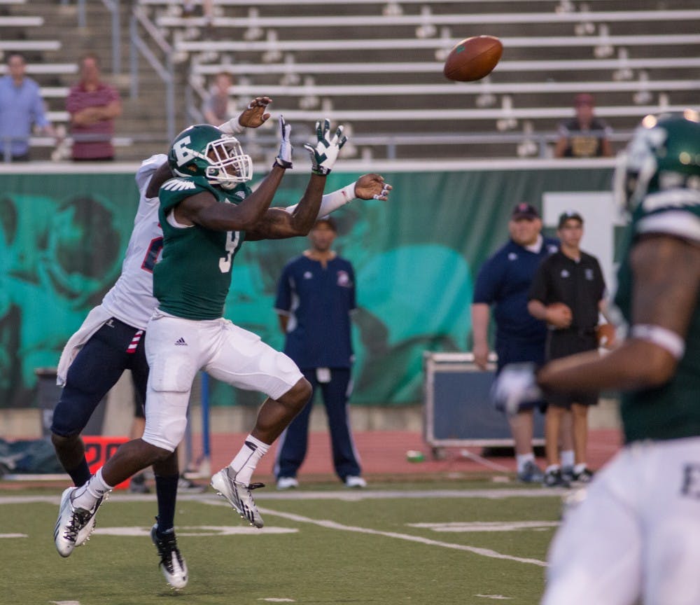 	EMU Wide Receiver Jay Jones had four catches for 54 yards in EMU’s 34-24 victory over Howard University Saturday night.