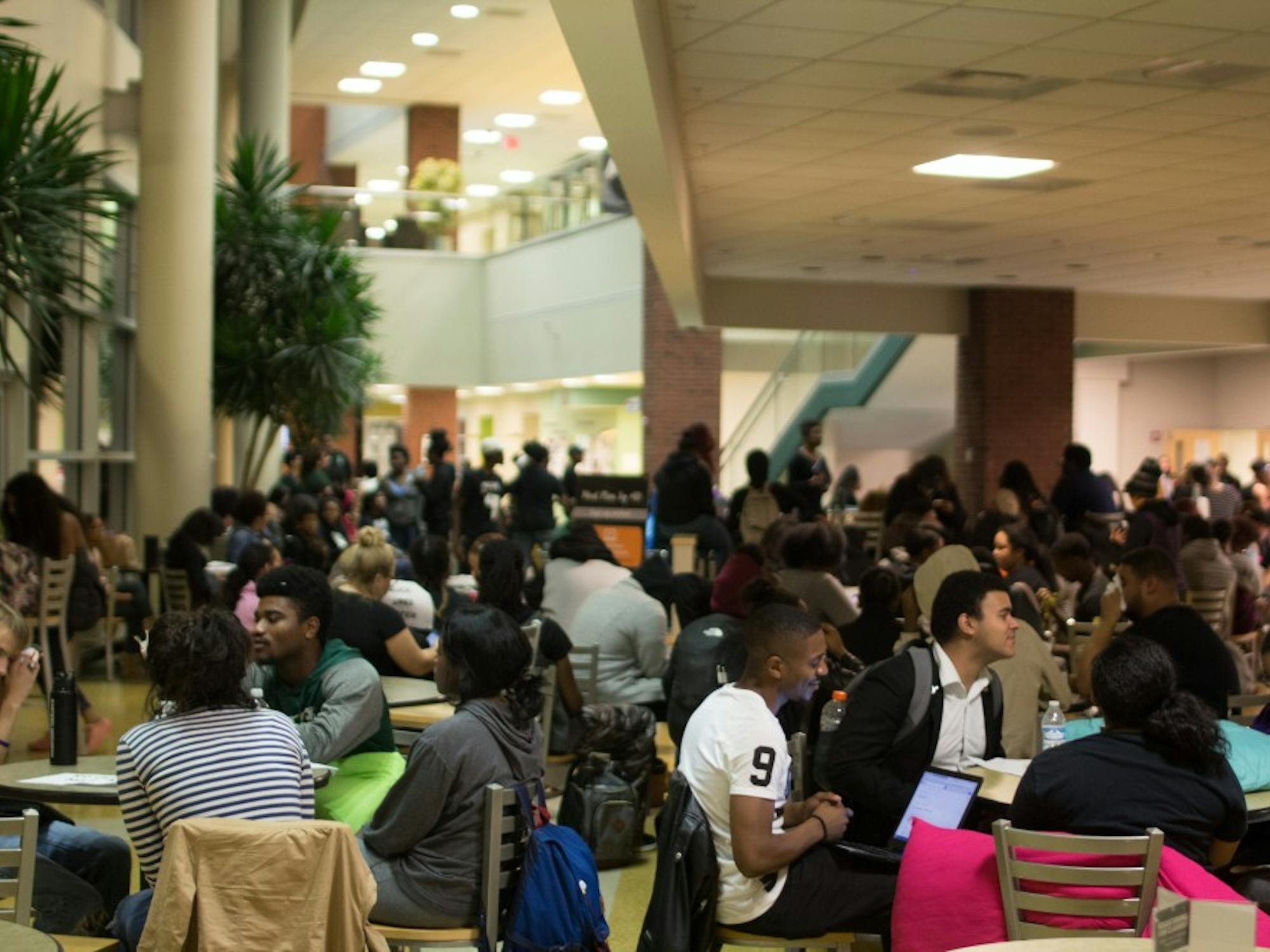 students in student center