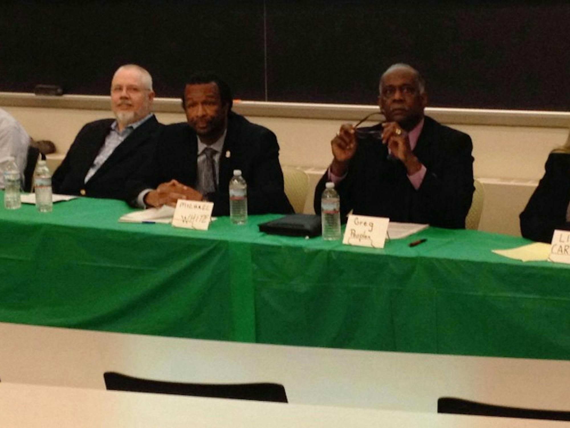 Democratic candidates running for the 54th district of the Michigan House of Representatives in Pray-Harold, April 26.&nbsp;