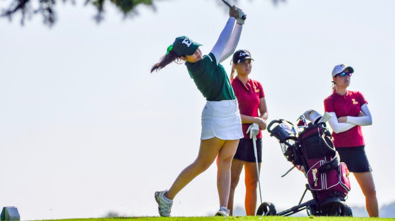 Preaw Sripatrprasite swings at the Falcon Invitational in Bowling Green on April 6. @EMUWomensGolf
