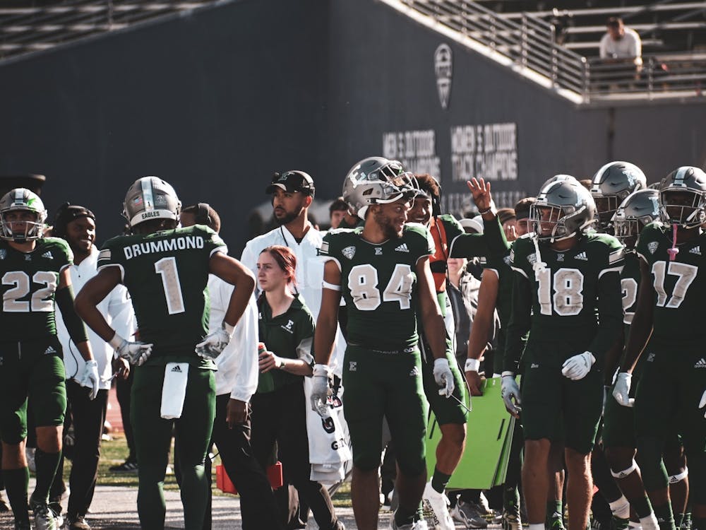 Breaking team records, the Eastern Michigan Eagles defeated the Texas State Bobcats at Rynearson Stadium on Saturday, Sept. 25.