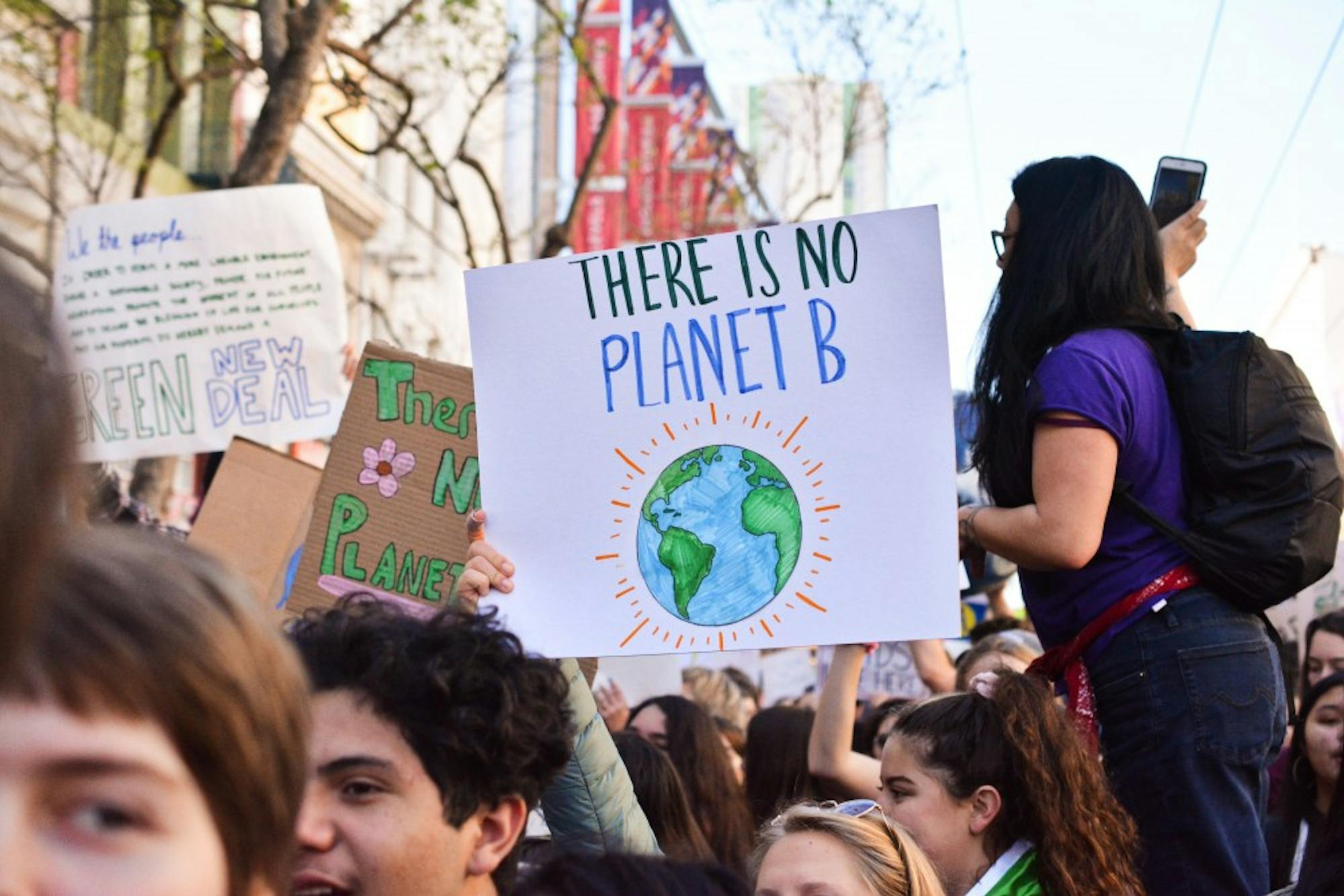 'There is no planet B' climate change activist sign