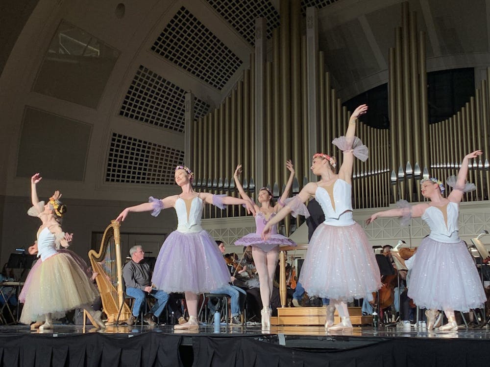 Ballet dancers perform Sleeping Beauty and the World of Fairy Tales during their rehearsal at Pease Auditorium on Dec. 6.