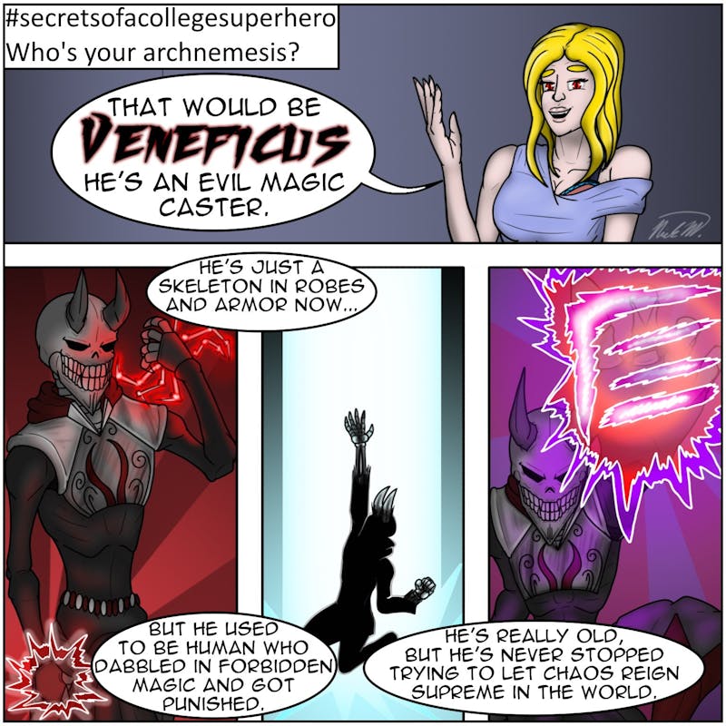 What is a hero without their arch nemesis? In the heroine Devil Angel&#x27;s case, her immortal foe is the vile Veneficus, the dark magic caster who only seeks to let chaos reign in the world!
