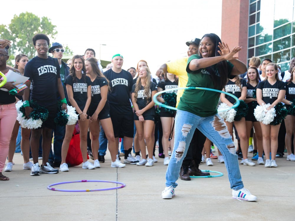 Eastern Michigan University students celebrate homecoming together in 2012. (Photo credit of Eastern Michigan University.)