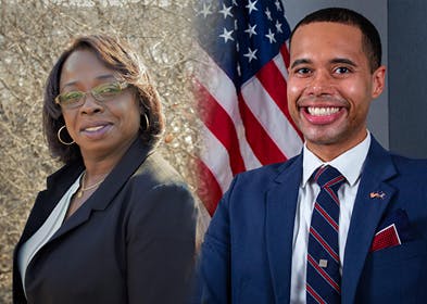 Denise Kirchoff and Justin Hodge for County Commissioner Headshots