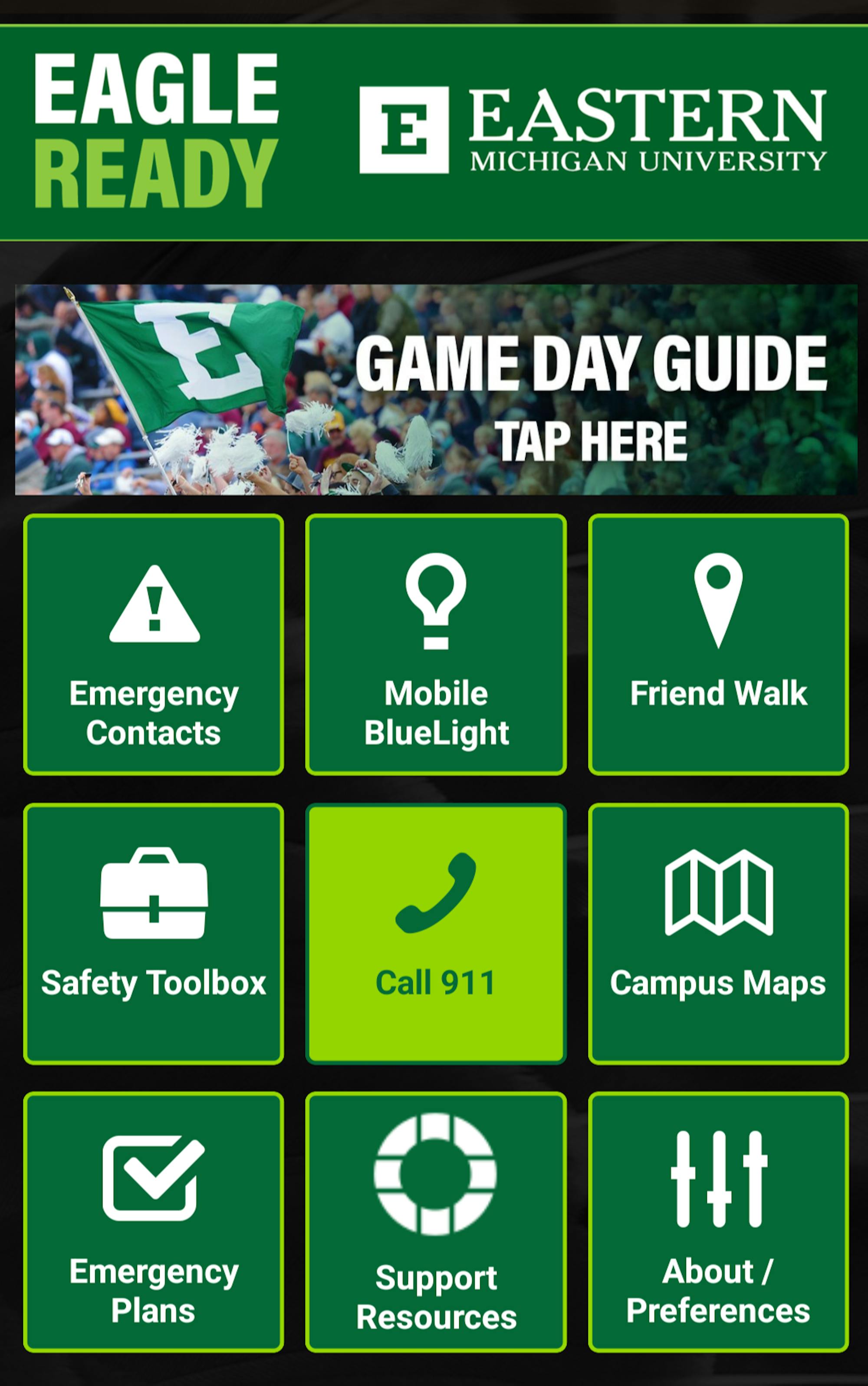 Eagle Ready App Homepage