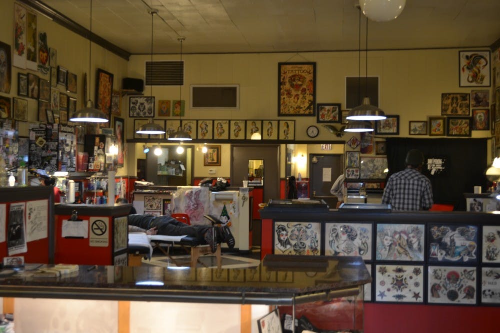 On Hallows Eve, the sounds of tattoo guns buzzing and Jimi Hendrix filled the shop.