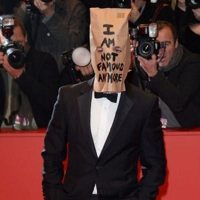 Shia LaBeouf wears paper bag head