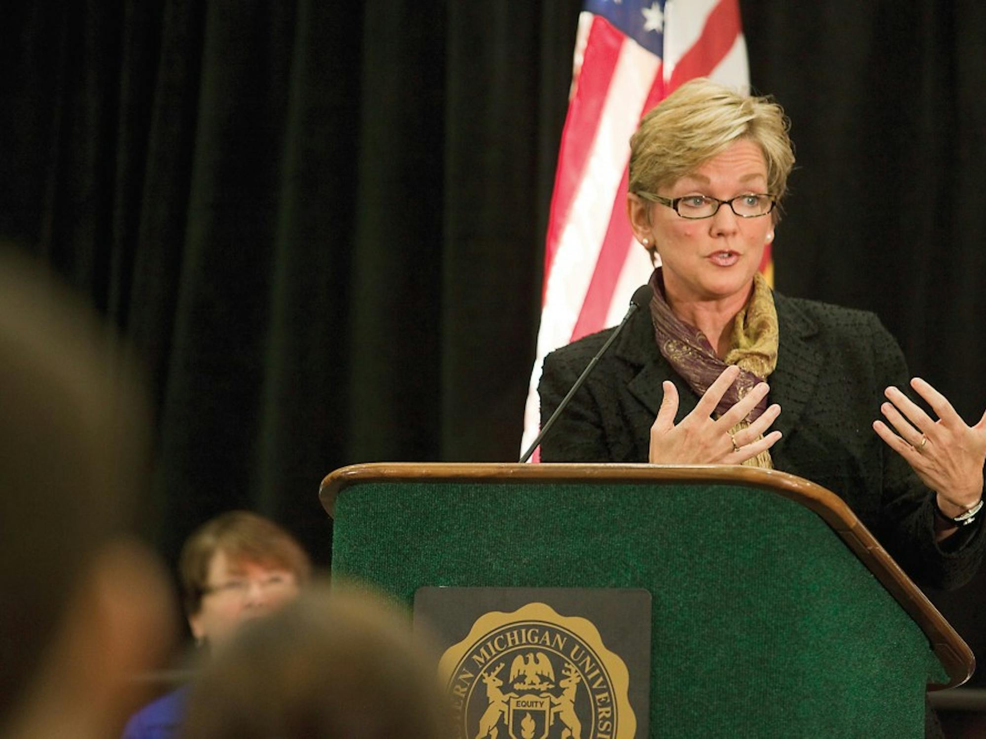 Last Monday Gov. Granholm came to the Student Center to talk with students about the recently cut Promise Scholarship.