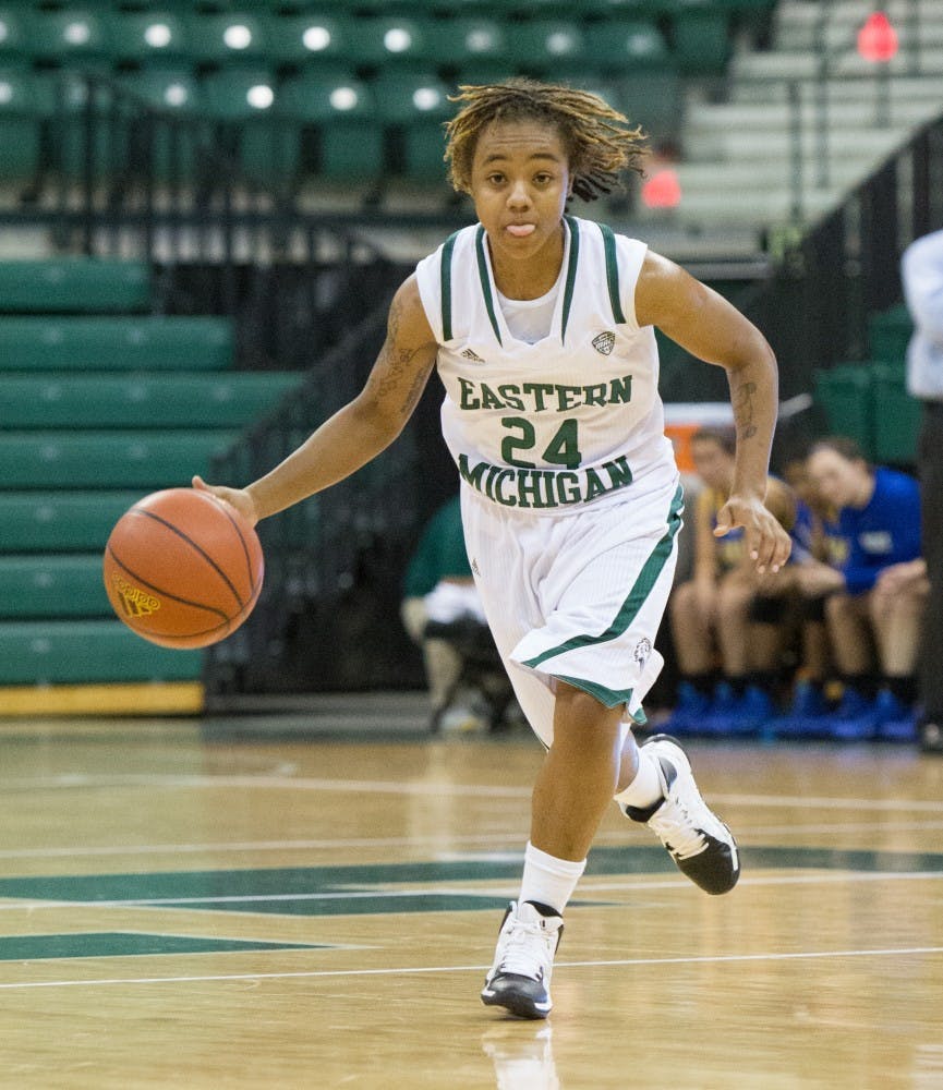 EMU freshman guard Cha’Ron Sweeney scored 25 points in 25 minutes played in Eastern Michigan's 101-52 win over Madonna Friday afternoon.