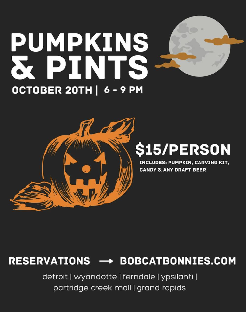 Local restaurant Bobcat Bonnie's hosting Pumpkins & Pints 