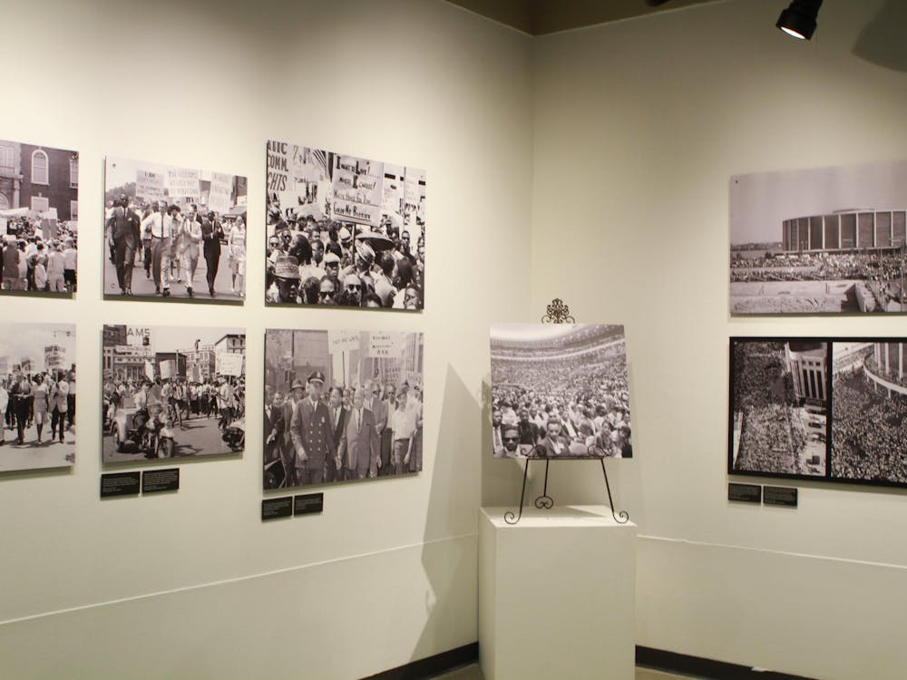 Exhibition dedicated to Dr. Martin Luther King, Jr. on view in the Student Center Gallery.