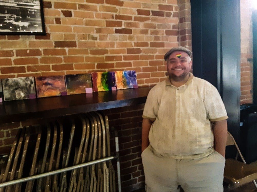 Seth Best and his art display