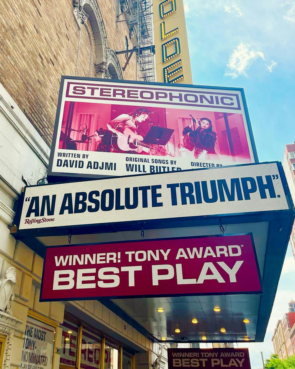 "Stereophonic" is playing on Broadway and was nominated for 13 Tony Awards, winning 5.