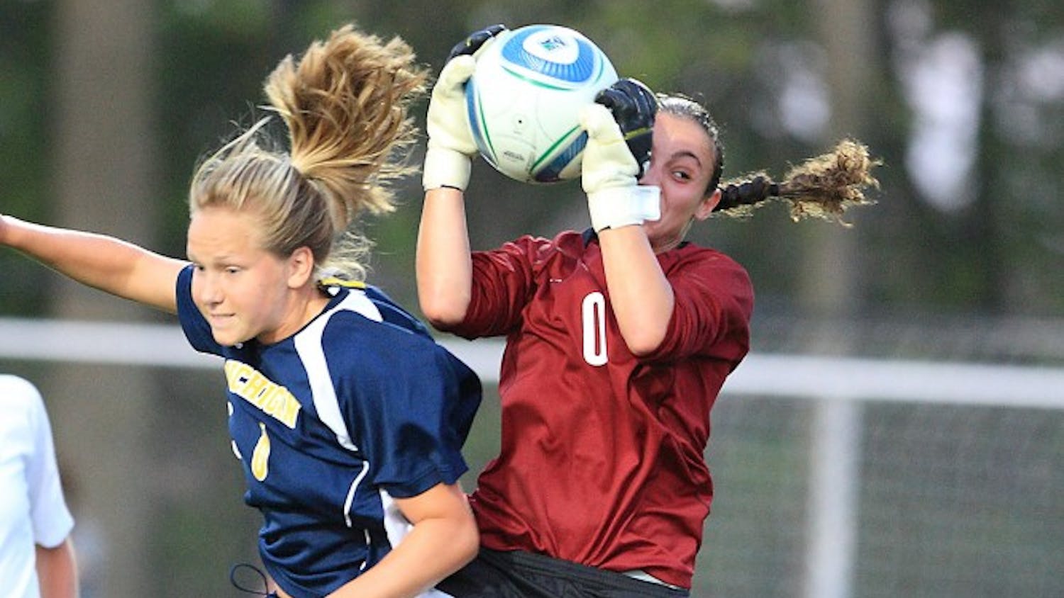 Goalie Monique Bundani (above) makes a save during a game against Michigan. Bundani was named MAC defensive player of the week for Aug. 31. Watch Bundani and the rest of the Lady Eagles at their first home game on Sept. 21 at 7 p.m. at the Convocation Center.