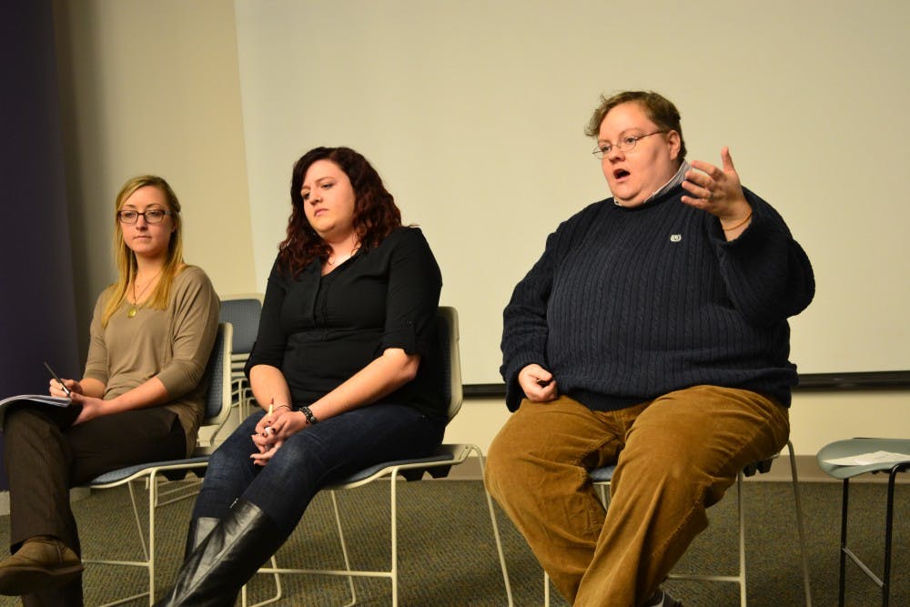 	Panel members from Haven included (from left) Liz Ratzloff, Kathryn Kucyk and Cristy S.  Cardinal.