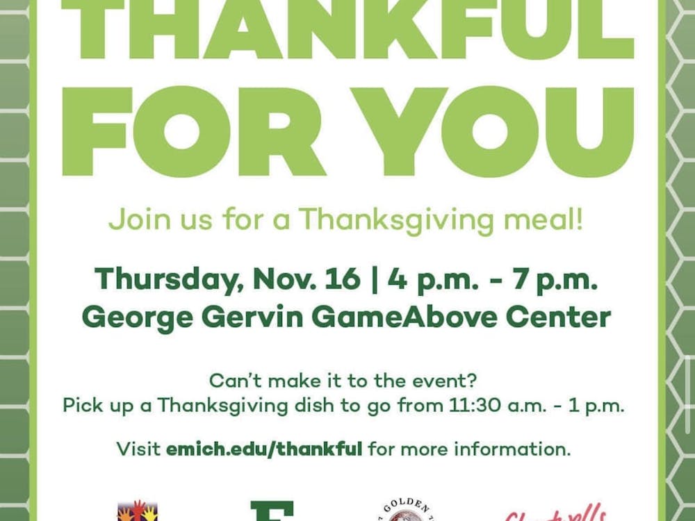 Details about the Thankful For You event posted on Eastern Michigan's Instagram page