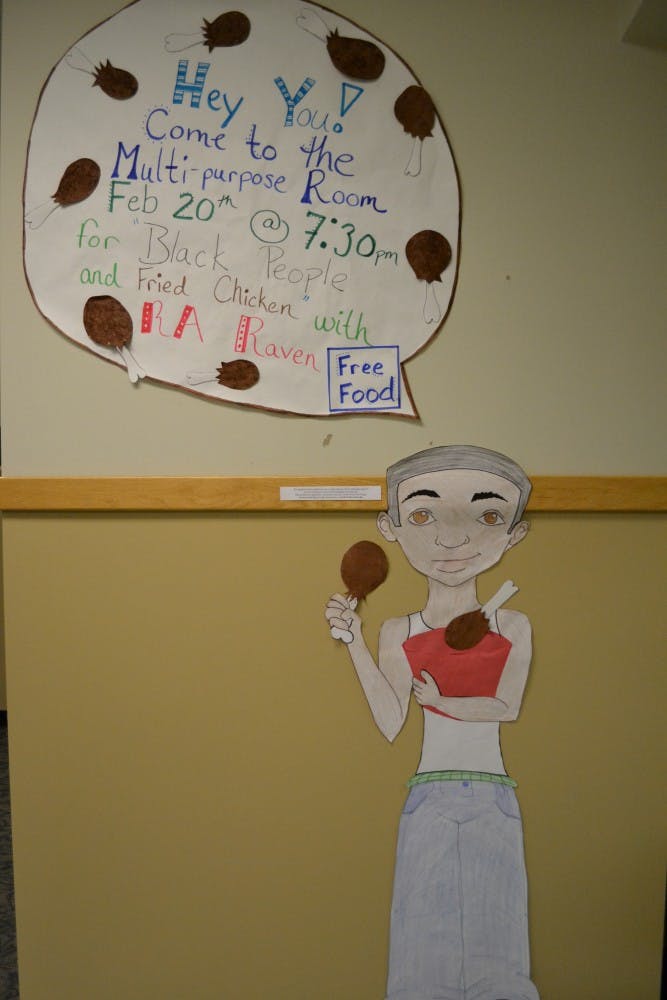 	Poster for the ‘Black People and Fried Chicken’ program held Wednesday in the Village.