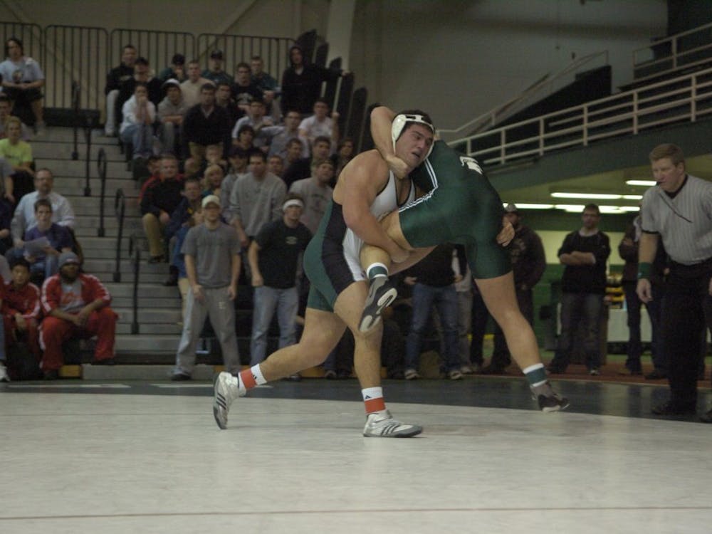 Junior David Wade lost 2-1 to MSU’s Alan O’Donnell in heavyweight match.
