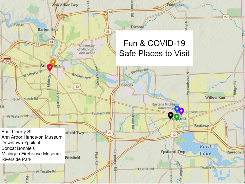 Map of fun & COVID-19 safe places to visit.