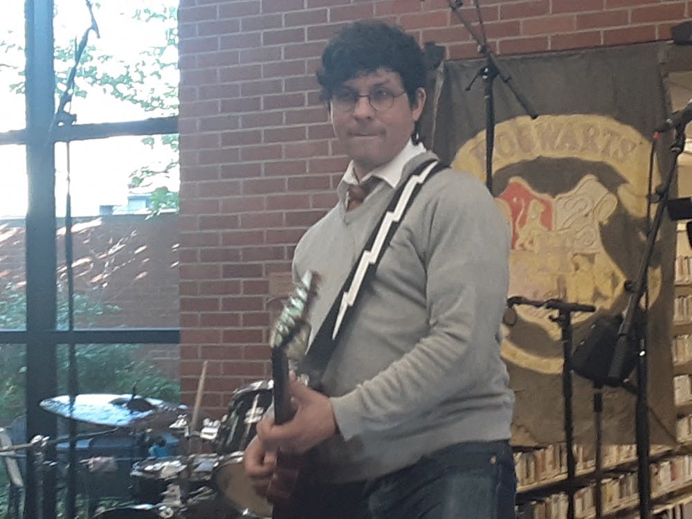 Lead guitarist of Harry and the Potters at Ann Arbor Library