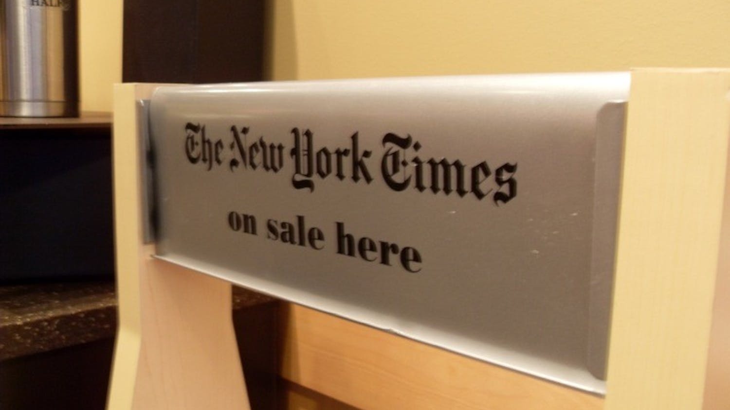 New York Times physical paper stand
