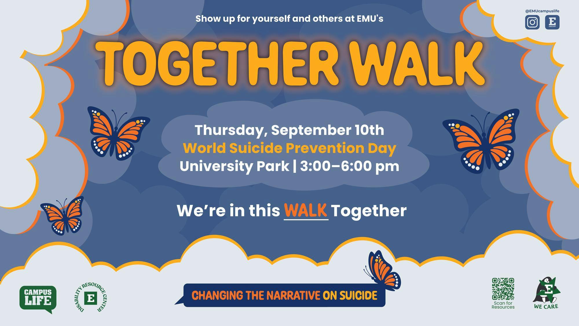 Information about the Together Walk for World Suicide Prevention Day on September 10, 2026.