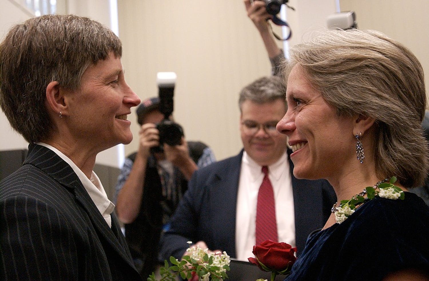 	Robyn Ochs (right) and her partner Peg proudly became one of the first homosexual couples to get married when Massachusetts legalized gay marriage in 2004.