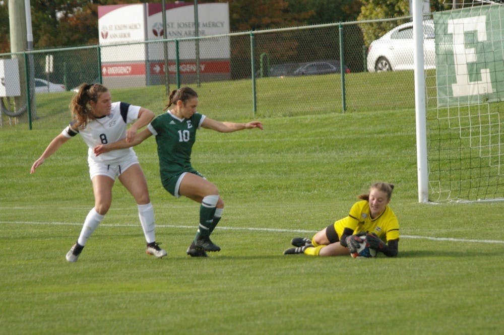 EMU soccer finishes first MAC home game in tie against Ball State,  1-1