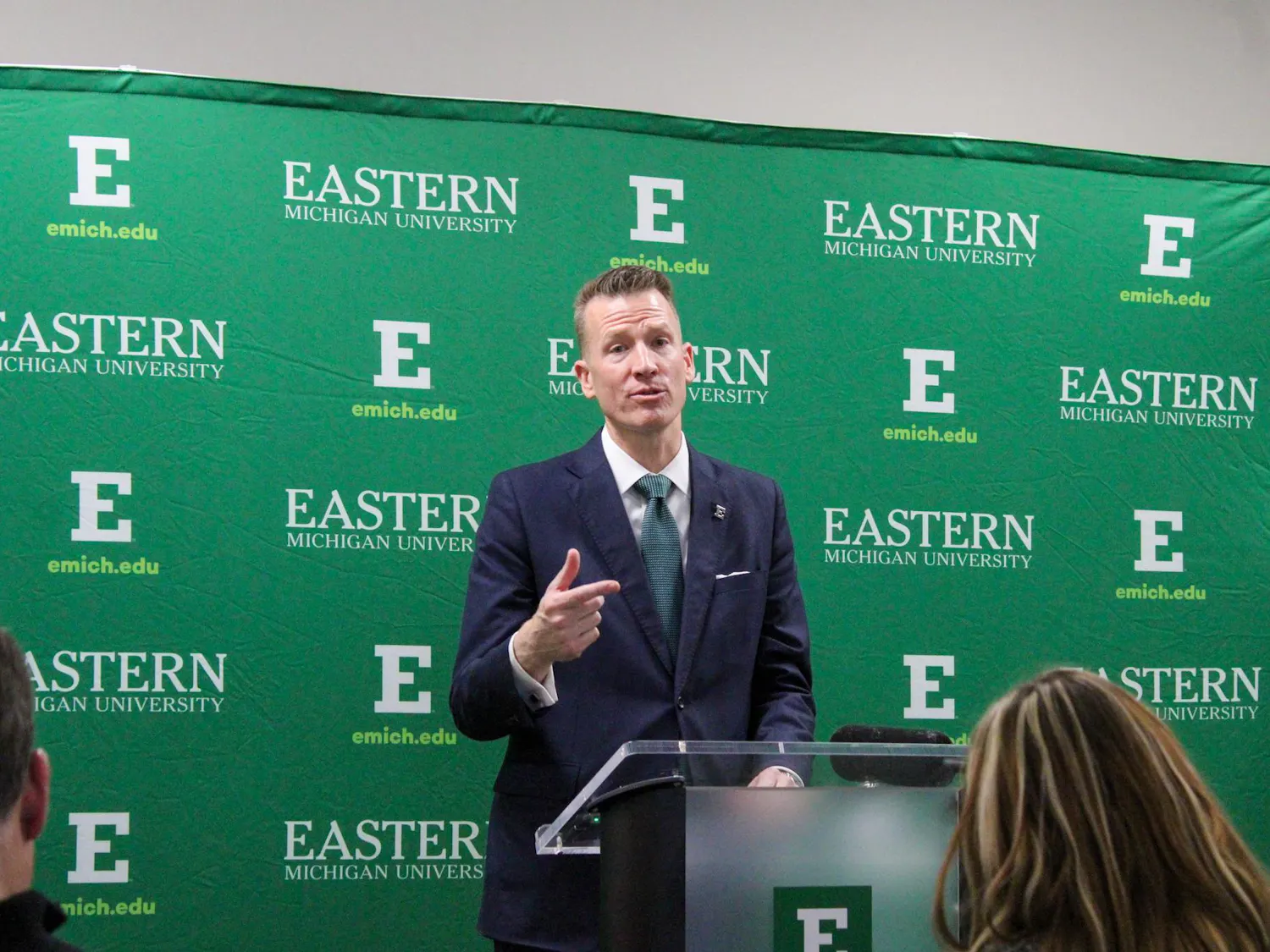 President-elect Brendan Kelly speaking to the press
