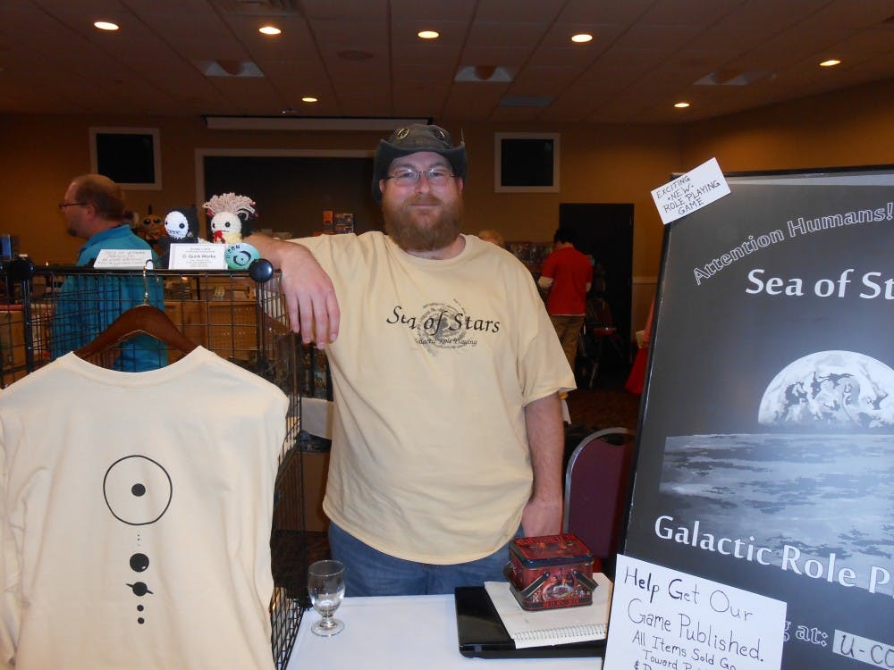 	Aron Zell is a U of M graduate who has attended six of nine U-Con conventions. This year he debuted his new game, “Sea of Stars,”  a table top role playing game. The game involves “hard science fiction” which incorporates actual physics theories.