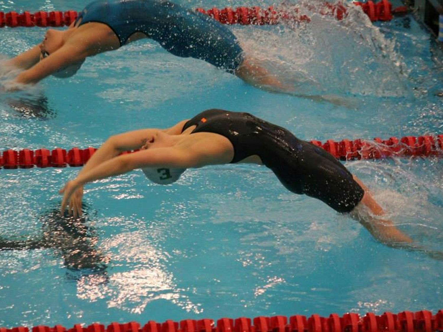 The EMU women's swim and dive team finished fourth at the MAC Championships last weekend in Geneva, Ohio.
