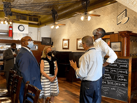 Rep. Dingell and Lt. Gov. Gilchrist visit Haab's Restaurant in Ypsilanti 