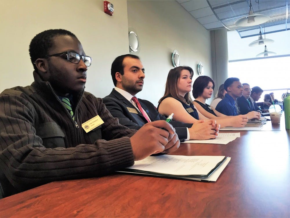 Members of Student Government&nbsp;at their regular meeting on Tuesday, April 5.&nbsp;