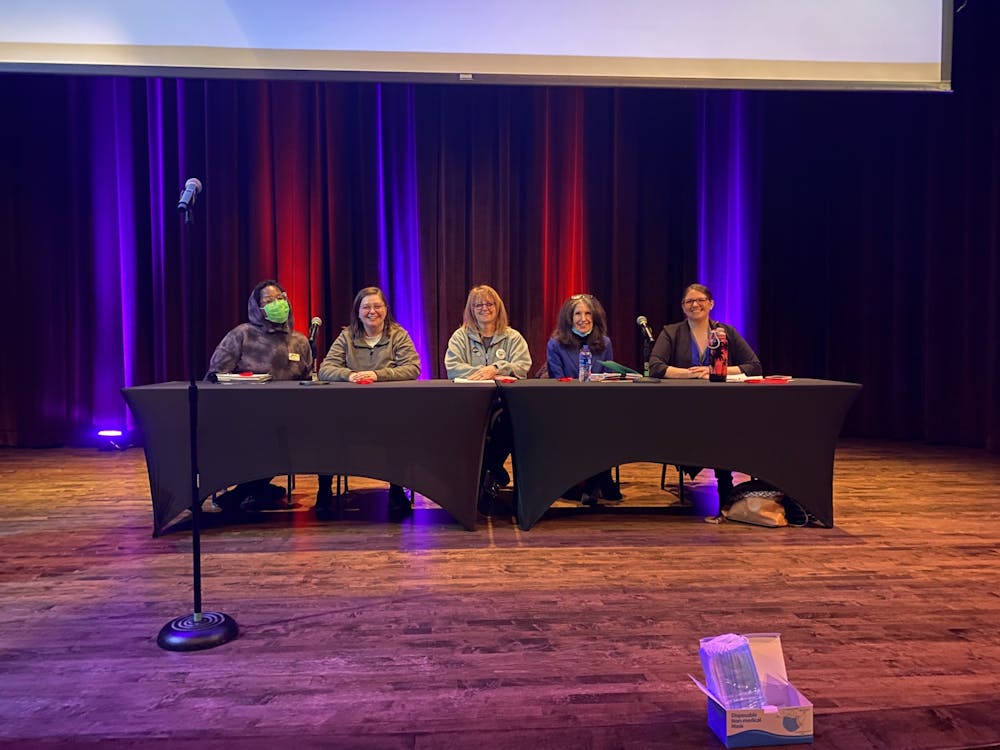 Sex in the Dark&#x27;s panel included Jamie, local public health educator; Kathryn Farkas from the EMU Title IX Office; Pamela Landau from EMU&#x27;s Human Sexuality minor; Cathy Bamrick, a local sexual health nurse; and Jay Sloan, the Graduate Assistant at the LGBT Resource Center.