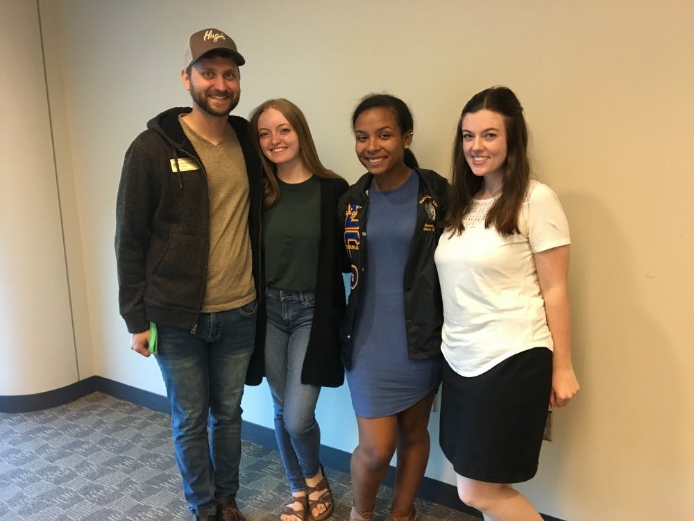 (L to R) Senator Kirk, Senator Anna Newmyer, Director of Student Services Allanah Morales and Senator Lily Pellerito held their first committee meeting on Tuesday, Sept. 17.