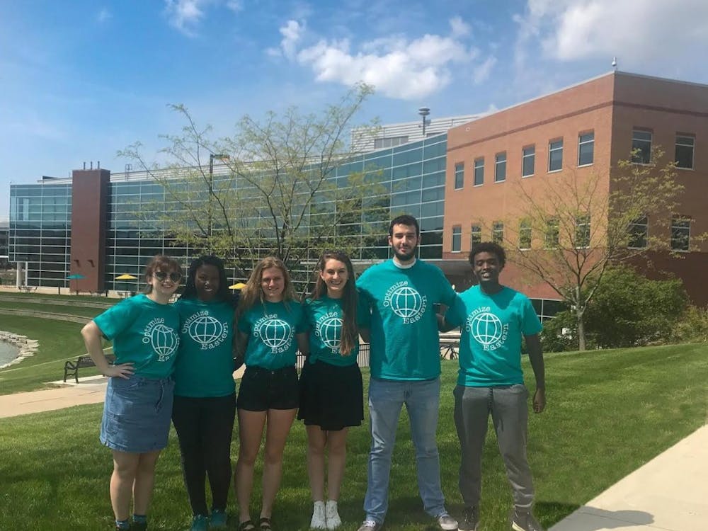 Optimize Core Team: (From Left to Right) Chloe Spencer, Tiarra Stallings, Molly Linhares, Kristen Klochko, Mohammad Aggour, Mohamed Said. Photo Courtesy of Morgan Mark.