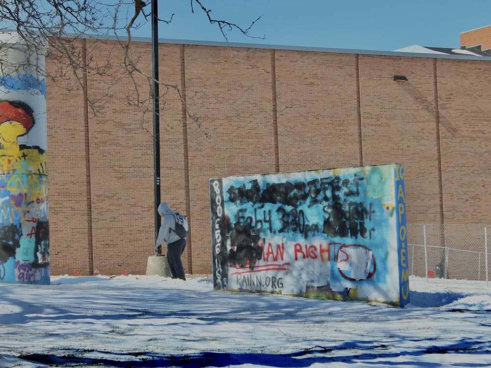 Eastern Michigan University&#x27;s free speech wall.