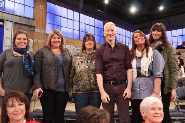 	Julia Niswender (second from right) attending the taping of Anderson Cooper’s talk show, “Anderson Live,” at NBC Studios during her trip to New York City.