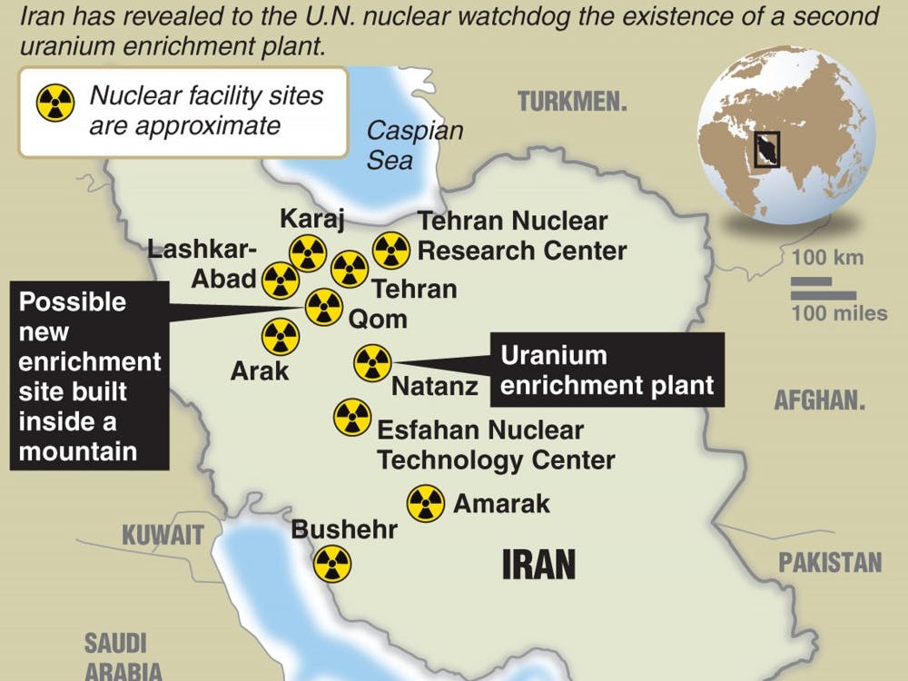 Map showing Iran&apos;s nuclear facility sites, also locating Qom; Iran has revealed to the U.N. nuclear watchdog the existence of a second uranium enrichment plant, which is reportedly located near the city of Qom. MCT 2009&lt;p&gt;

13000000; krtscience science; krtscitech; krtworld world; SCI; TEC; krt; 2009; krt2009; mctgraphic; 13001002; 13001004; 13009000; applied science; chemistry; particle physics; krtworldnews; krtmeast middle east mideast; iran; IRN; krtasia asia; bushehr; facility; iranian; map; nuclear; nuclear plant; power; site; test; krt mct e krtaarhus mctaarhus; polli
