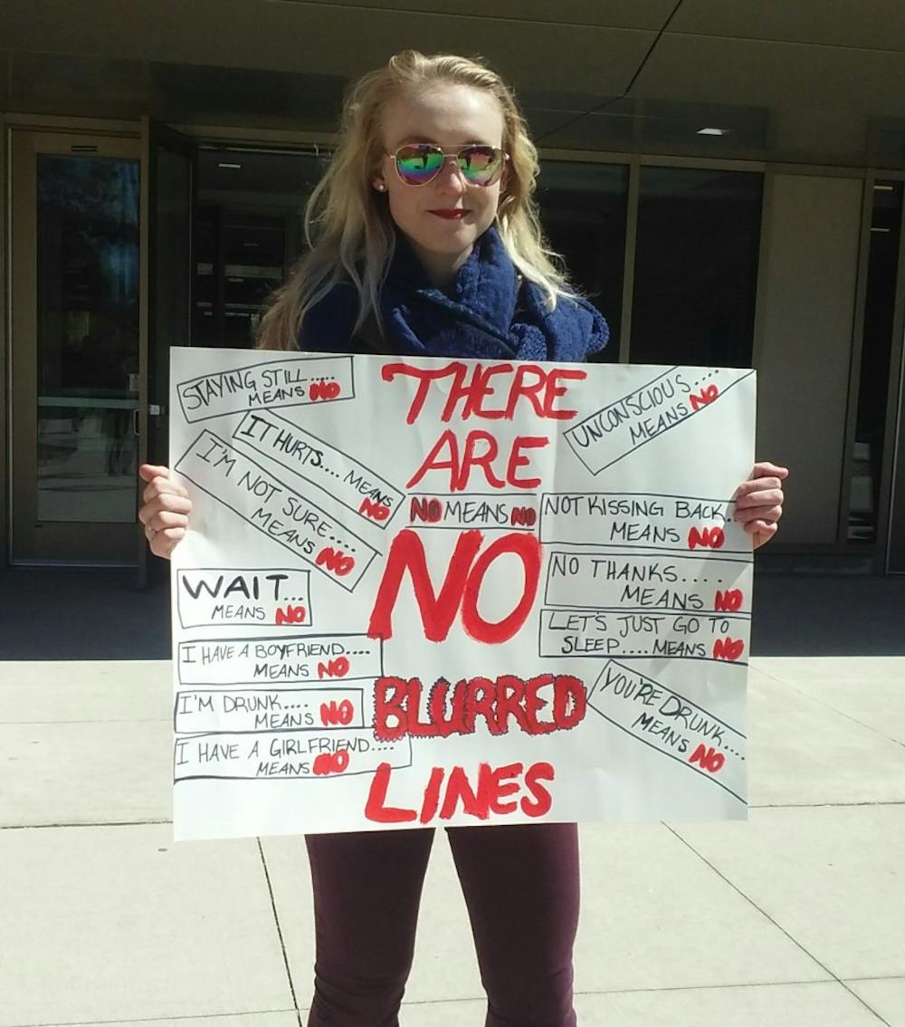 Student stands out for consent week