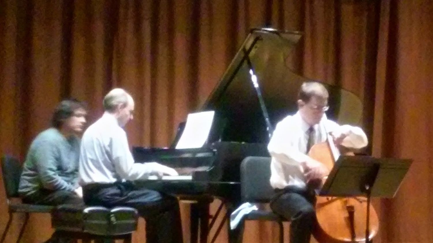 Guest cellist, Benjamin Whitcomb, and his accompanied pianist, Vincent DeVries, performed on&nbsp;Tuesday night in Alexander Recital Hall.
