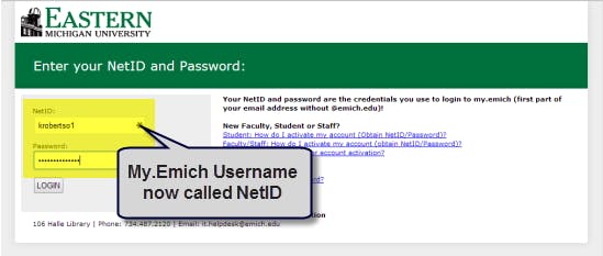 	My.Emich will be changing the Username section to NetID as part of a rebranding initiative by the university.