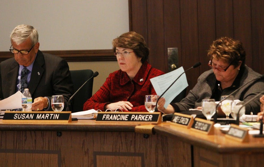 Susan Martin discusses potential financial problems at Board of Regents meeting