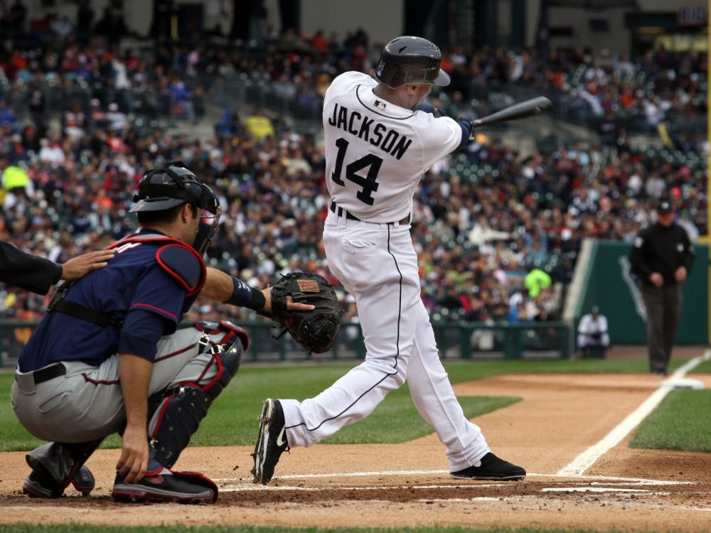 The Detroit Tigers' Austin Jackson leads off the first inning with a home run against the  Minnesota Twins on Saturday, September 22, 2012, at Comerica Park in Detroit, Michigan. (Diane Weiss/Detroit Free Press/MCT)