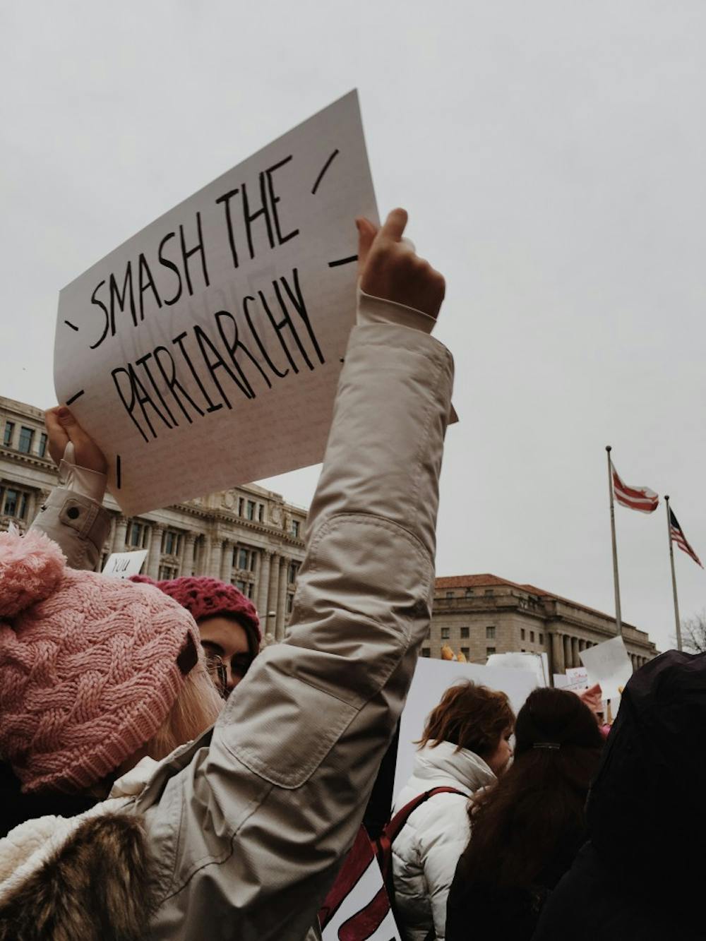 Smash the patriarchy sign at the Women's March in Washington D.C.