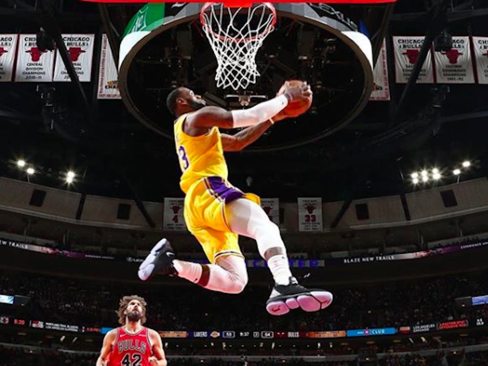 LeBron James dunks against the Chicago Bulls on March 12 at the United Center. Credit: kingjames&nbsp;