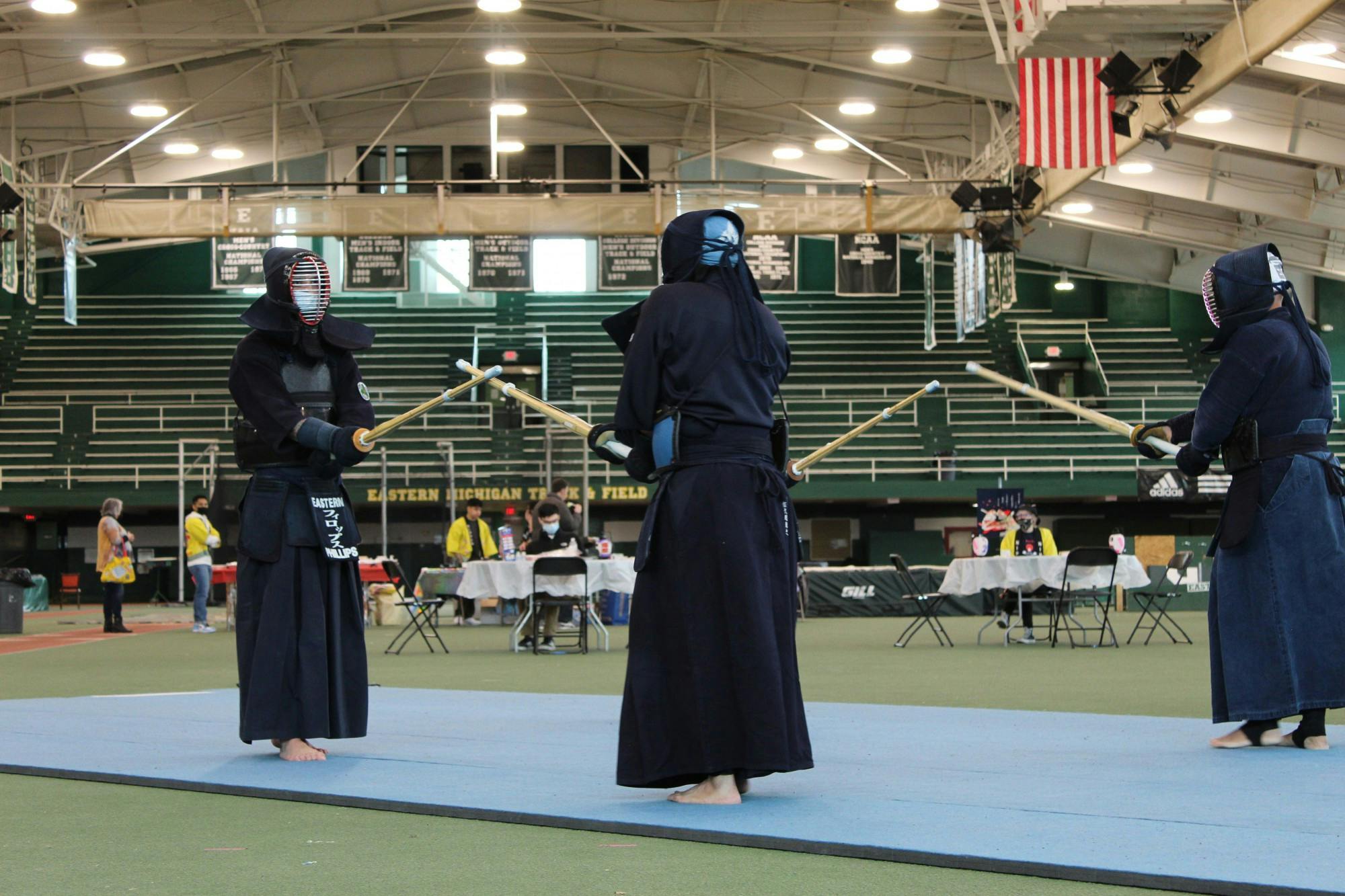 EMU Kendo Club performs a demonstration at JSA festival 2022