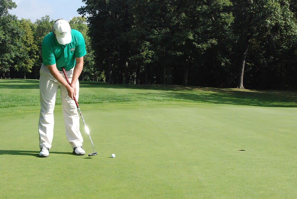 Marty Jeppesen putts Sunday at Radrick Farms.  He shot 72 in the final round of The Wolverine tournament.